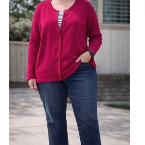 Croft & Barrow 1X reddish/pink cartigan